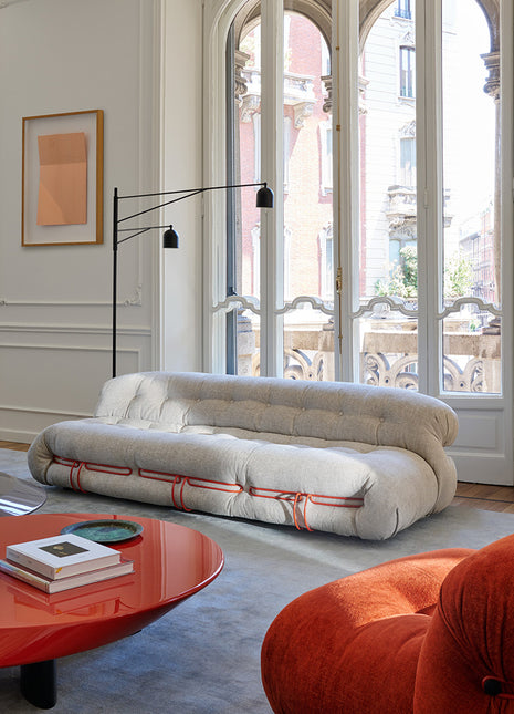 cassina钢牙沙发小户型复古侘寂风羊羔绒客厅三人位布艺沙发