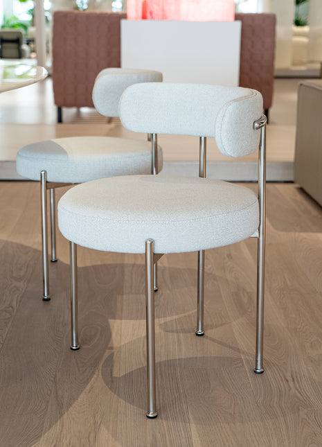 bella贝拉餐椅中古风休闲椅餐厅搭配椅子不锈钢色咖啡椅