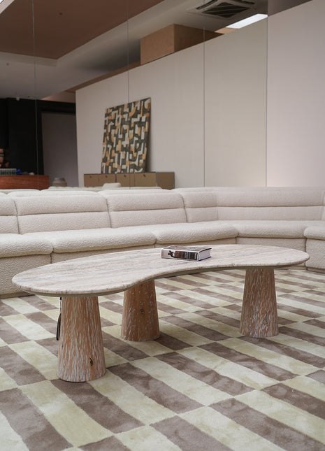 Curved Natural Cave Stone Tea Table