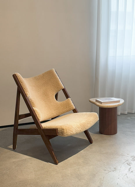 牧野休闲椅中古风客厅阳台复古实木羊羔沙发椅