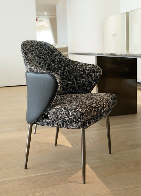 Angie安吉椅意式极简中古风别墅大平层设计师休闲椅餐椅