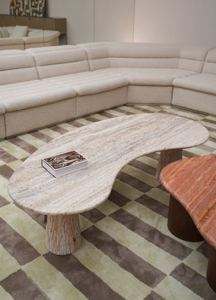 Curved Natural Cave Stone Tea Table