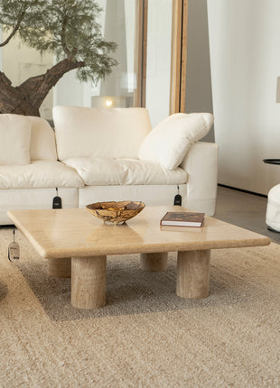 Square Natural Cave Stone Tea Table
