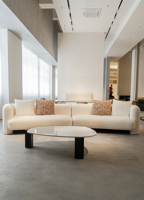 吉奥沙发法式侘寂奶油风羊羔绒大小户型异形四人位布艺沙发