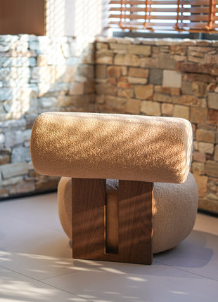 Armless Round Sled Chair Ottoman