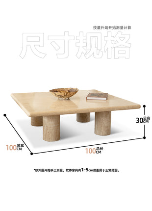 Square Natural Cave Stone Tea Table