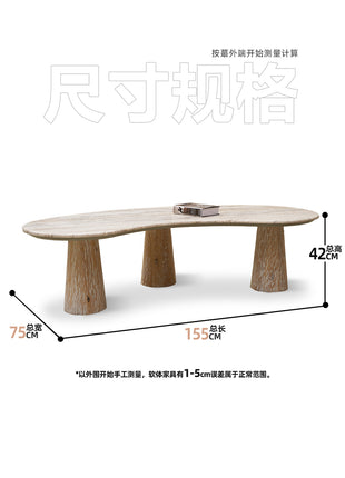 Curved Natural Cave Stone Tea Table