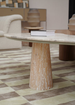 Curved Natural Cave Stone Tea Table