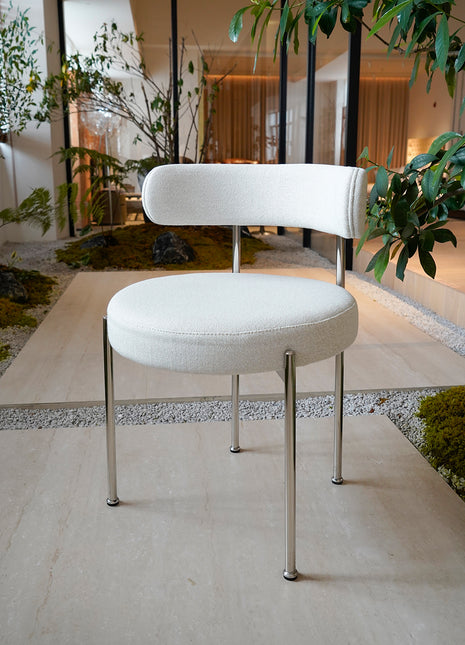 bella贝拉餐椅中古风休闲椅餐厅搭配椅子不锈钢色咖啡椅