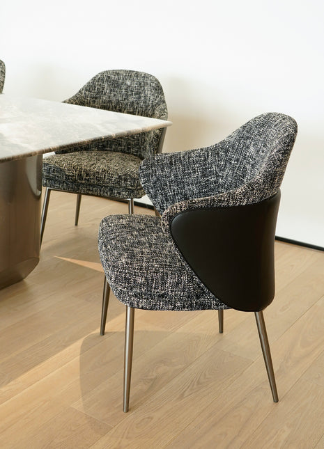 Angie安吉椅意式极简中古风别墅大平层设计师休闲椅餐椅