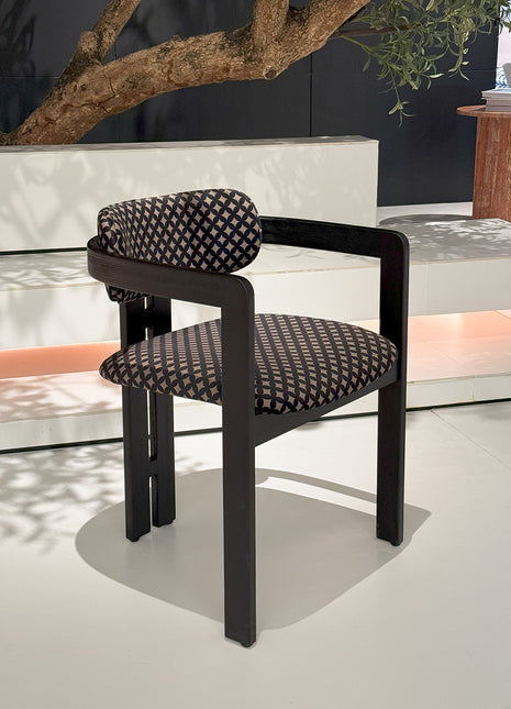 0414餐椅休闲椅法式中古风软包网红洽谈白蜡木实木餐厅椅子