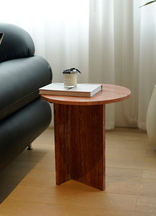 Red Cave Stone Side Table
