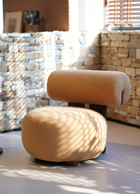 Armless Round Sled Chair Ottoman