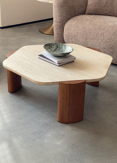 Hexagonal Natural Cave Stone Tea Table