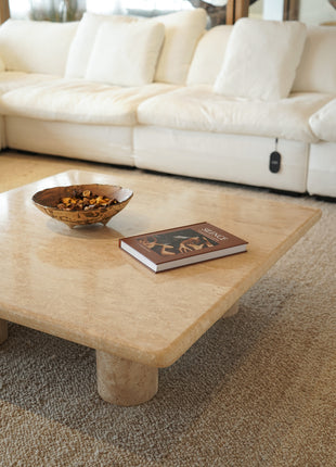 Square Natural Cave Stone Tea Table