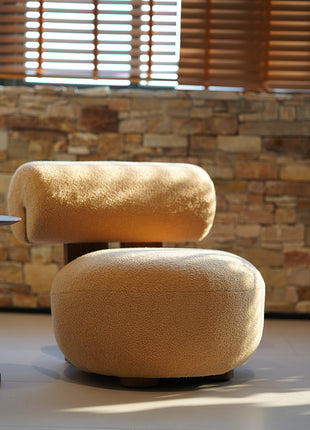 Armless Round Sled Chair Ottoman